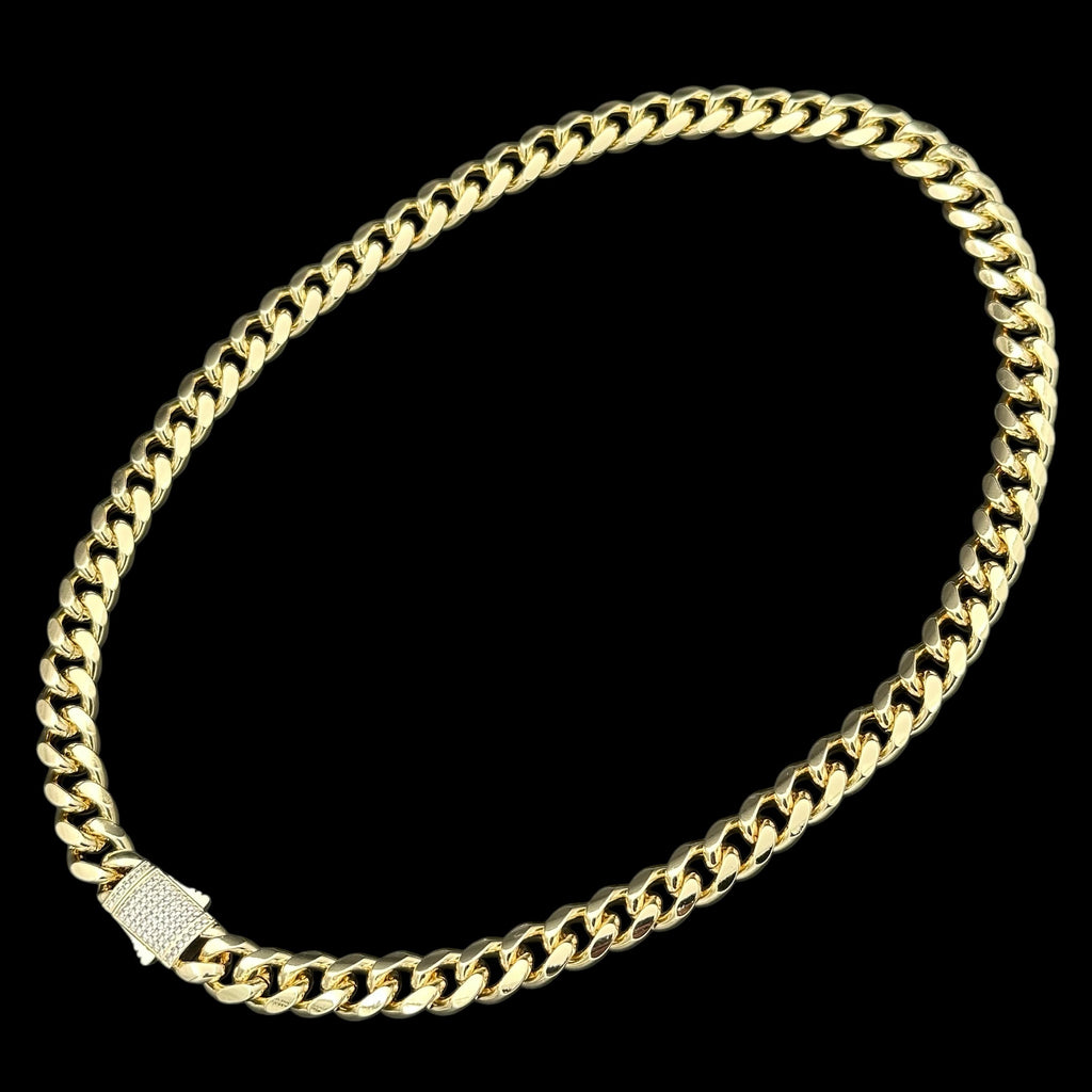 Colier Cuban 10mm Placat cu Aur 18K