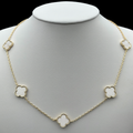 Colier Trifoi Auriu cu Alb Placat cu Aur 18K