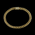 Bratara de picior Cuban 8mm Placata cu Aur 18K