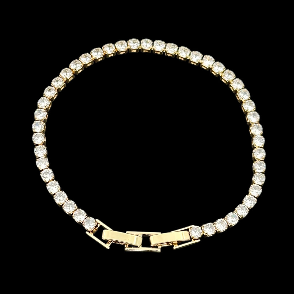 Brățară Tennis 3mm Placată cu Aur 18K