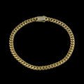 Bratara de picior Cuban 6mm Placata cu Aur 18K