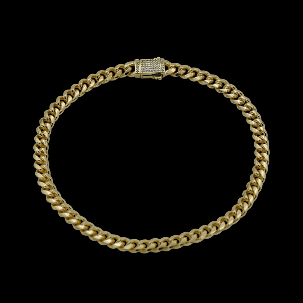 Bratara de picior Cuban 6mm Placata cu Aur 18K