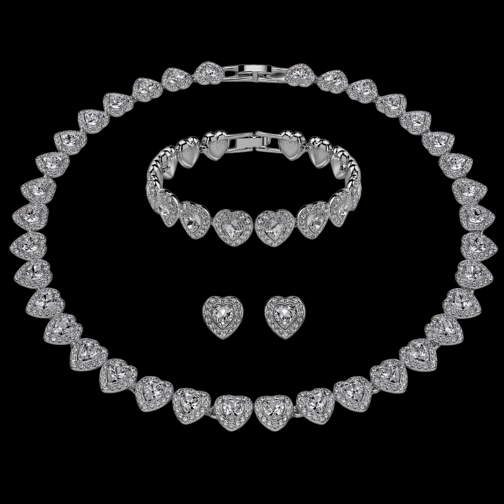Set Tennis Affection Placat cu Aur Alb