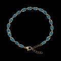 Bratara Evil Eye Blue Placata cu Aur 18K