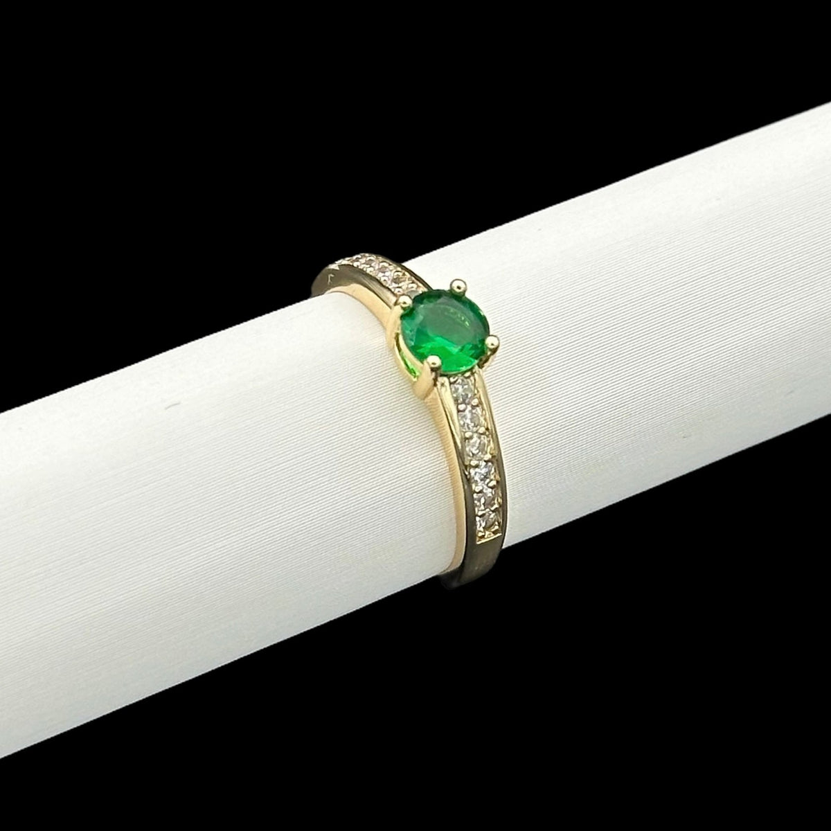 Inel Promise Green Placat cu Aur 18K