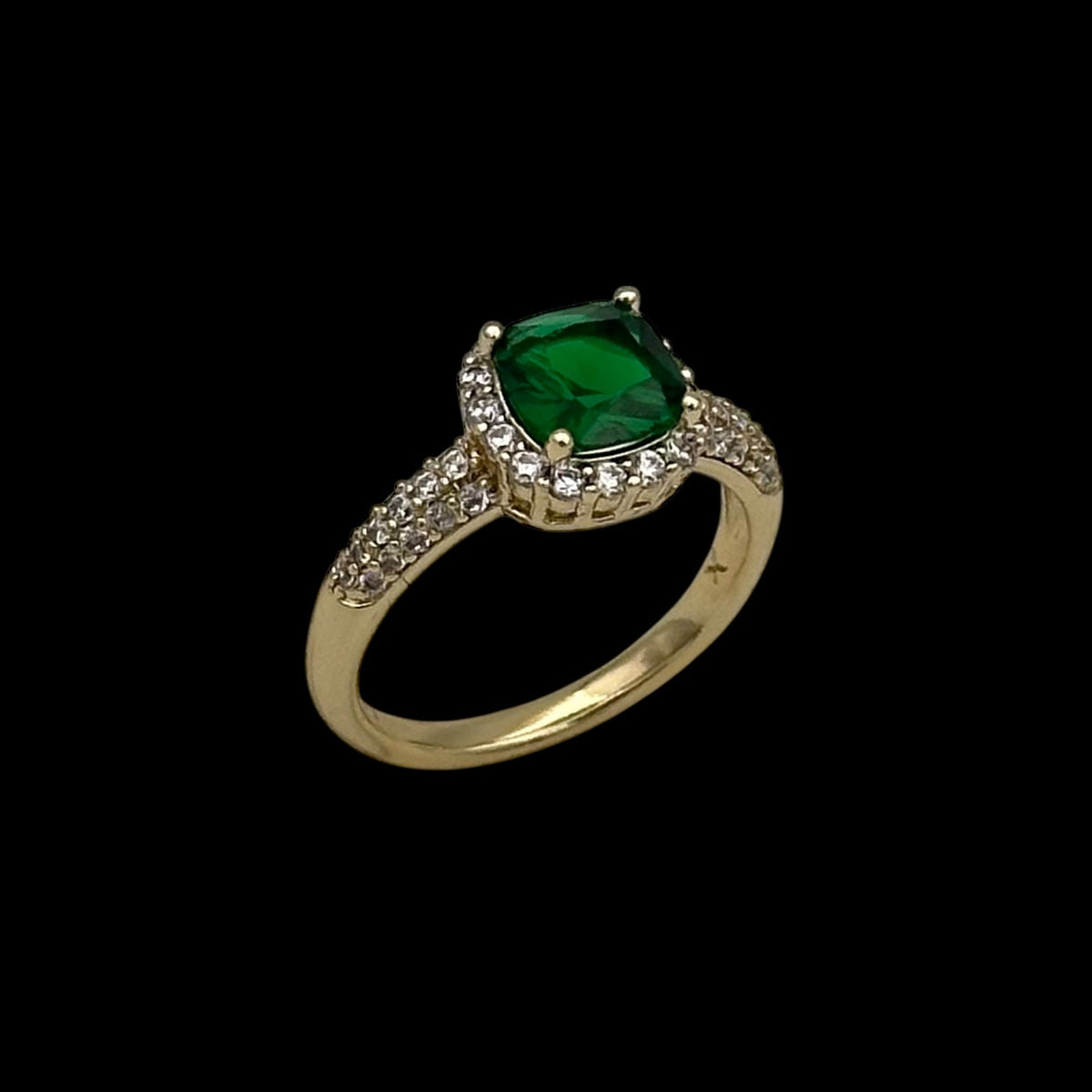 Inel Diamond Green Placat cu Aur 18K