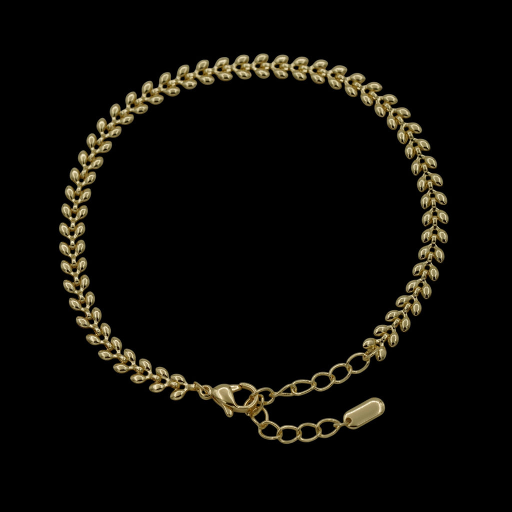Bratara de picior Leaf Placata cu Aur 18K