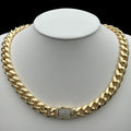 Colier Cuban 12mm Placat cu Aur 18K