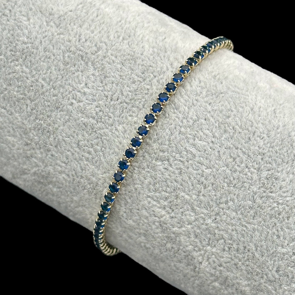Brățară Tennis 3mm Blue Placată cu Aur 18K