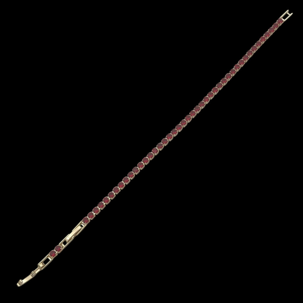 Brățară Tennis 3mm Red Placată cu Aur 18K