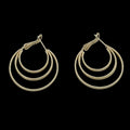 Cercei Circle Trio Placati cu Aur 18K