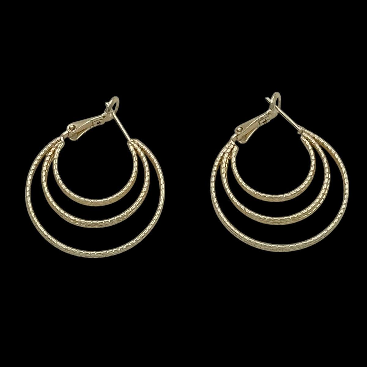 Cercei Circle Trio Placati cu Aur 18K