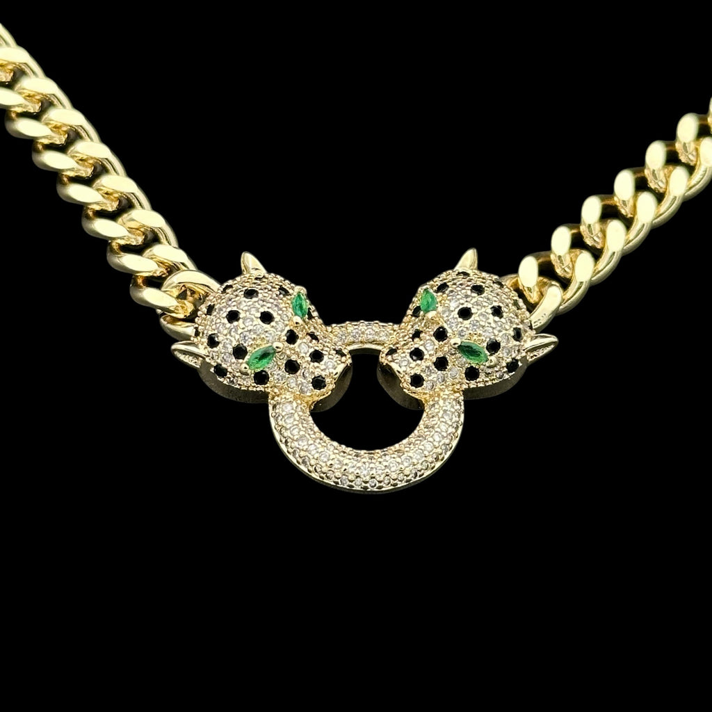 Colier Panthera Frost Placat cu Aur 18K