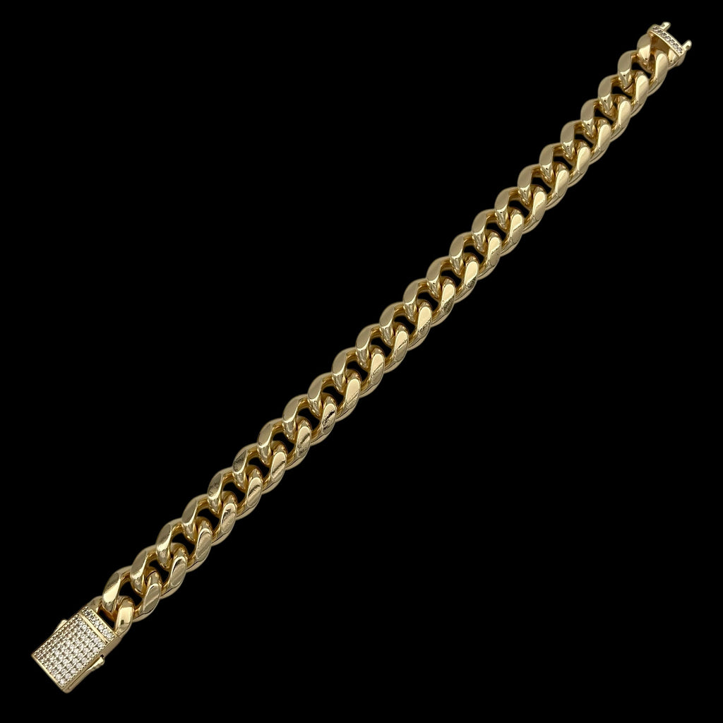 Brățară Cuban 12mm Placată cu Aur 18K