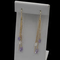Cercei Crystal Rain Purple Placați cu Aur 18K