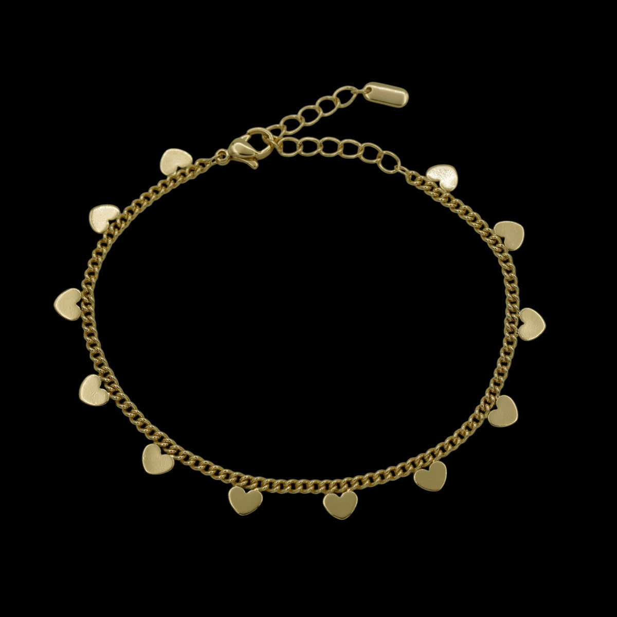 Bratara de picior Hearts Placata cu Aur 18K
