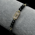 Brățară reglabilă Royal Black Placată cu Aur 18K