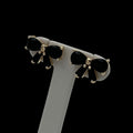 Cercei Mini Bow Black Placați cu Aur 18K