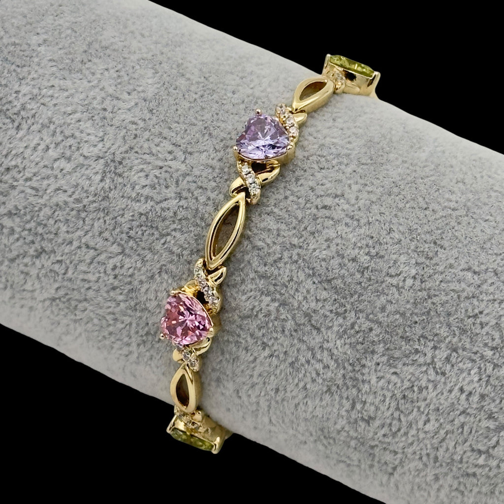 Bratara Mon Amour Multicolor Placata cu Aur 18K