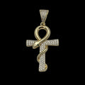 Pandantiv Serpent Cross Placat cu Aur 18K