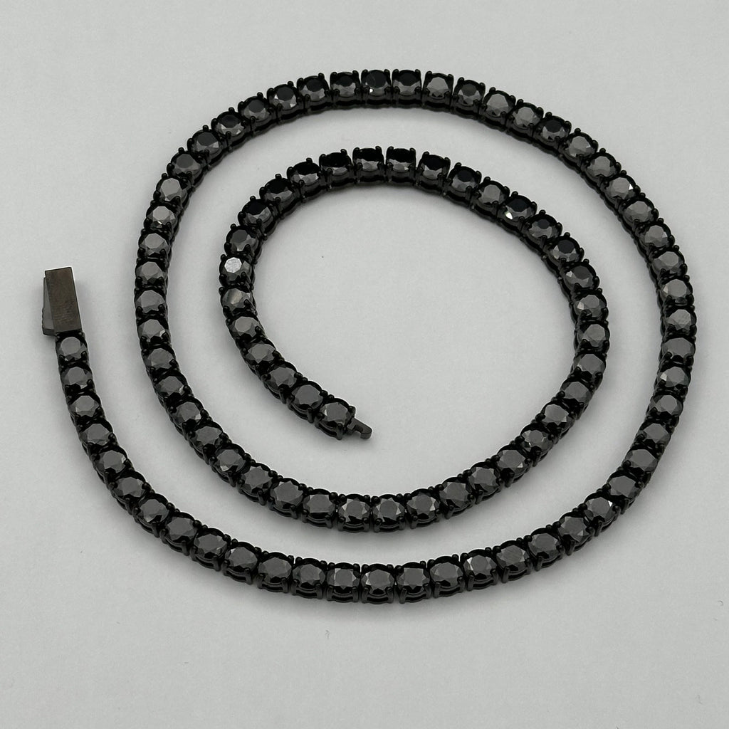 Colier Tennis 5mm Full Black INOX