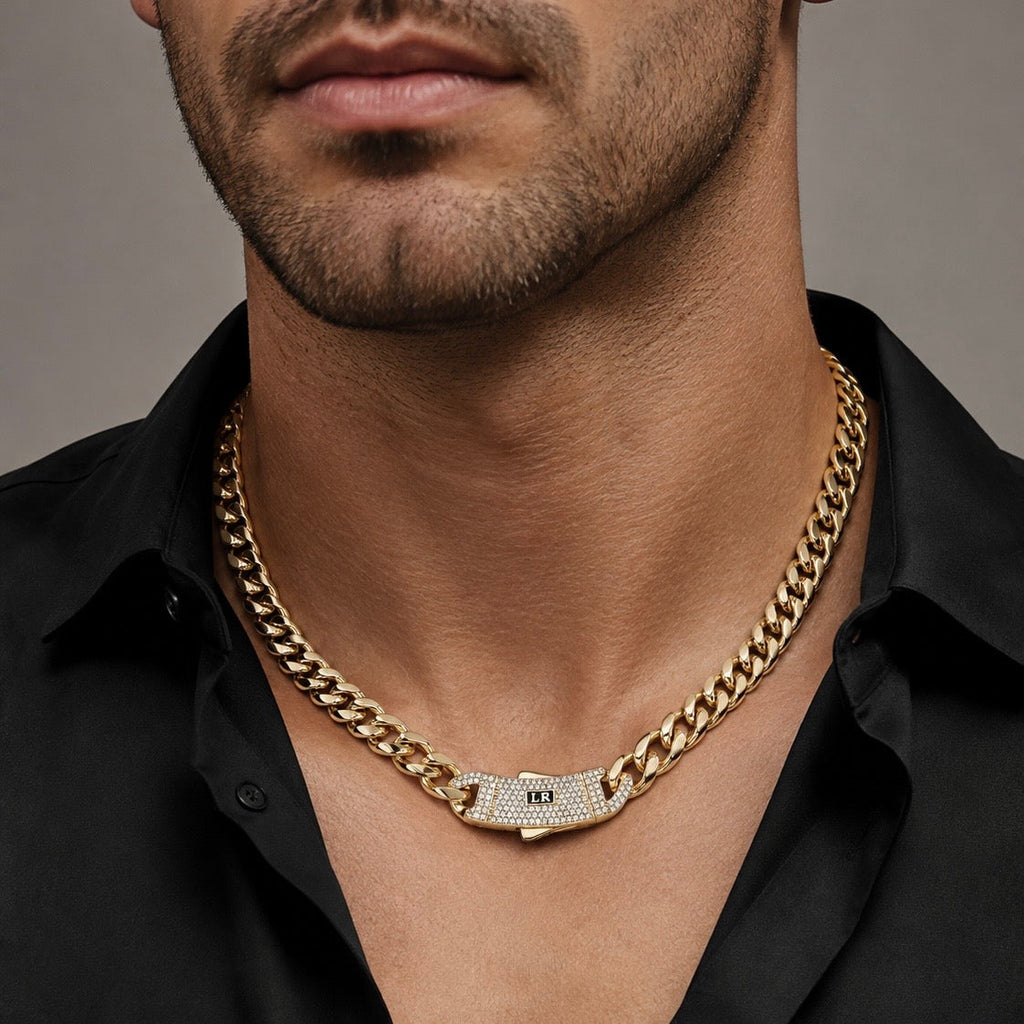 Colier Cuban Bijuterii de Lux Placat cu Aur 18K