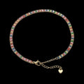 Bratara de picior Tennis Deluxe Multicolor Placata cu Aur 18K