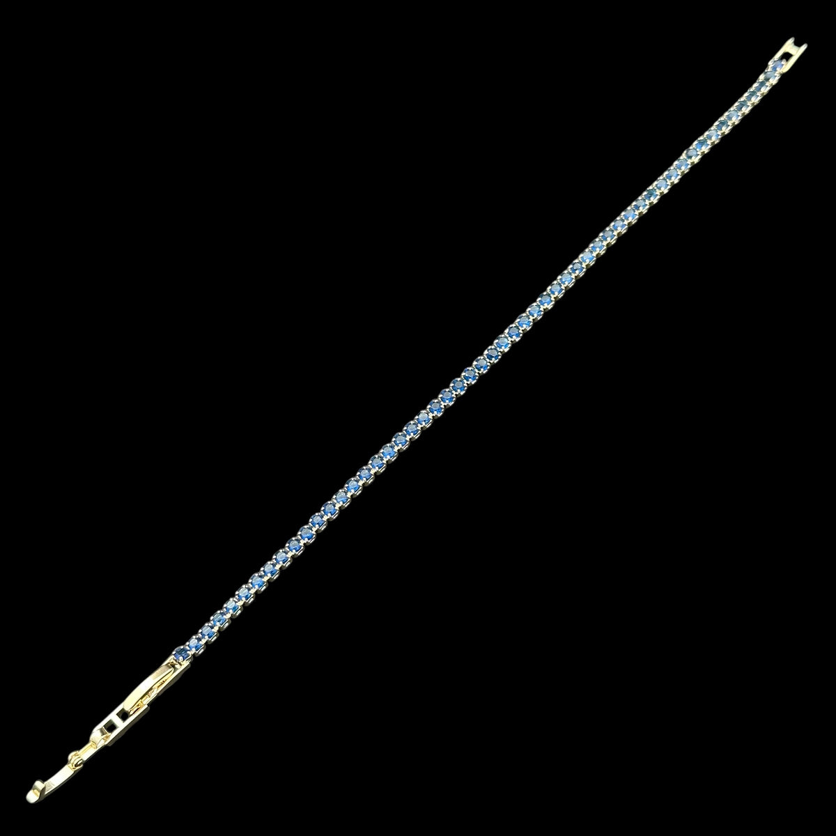 Brățară Tennis 3mm Blue Placată cu Aur 18K