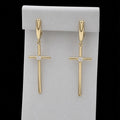 Cercei Cross Clear Placati cu Aur 18K