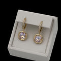 Cercei Aurora Pink Placati cu Aur 18K