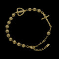 Bratara de picior Rosary Heart Placata cu Aur 18K