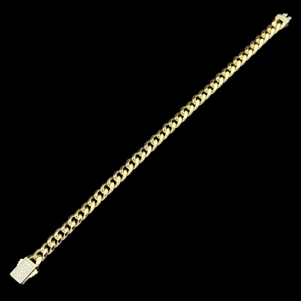 Brățară Cuban 6mm Placată cu Aur 18K