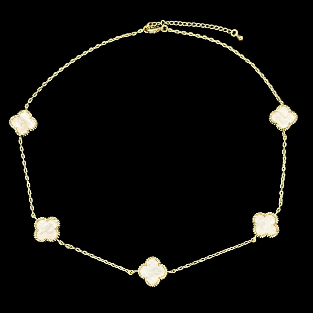 Colier Trifoi Auriu cu Alb Placat cu Aur 18K