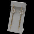 Cercei Long Flower Placati cu Aur 18K