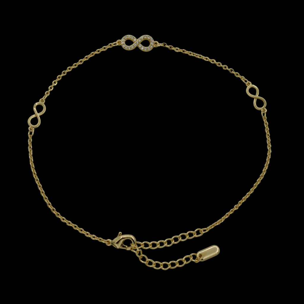 Bratara de picior Infinity Placata cu Aur 18K
