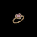 Inel reglabil Heart Pink Placat cu Aur 18K