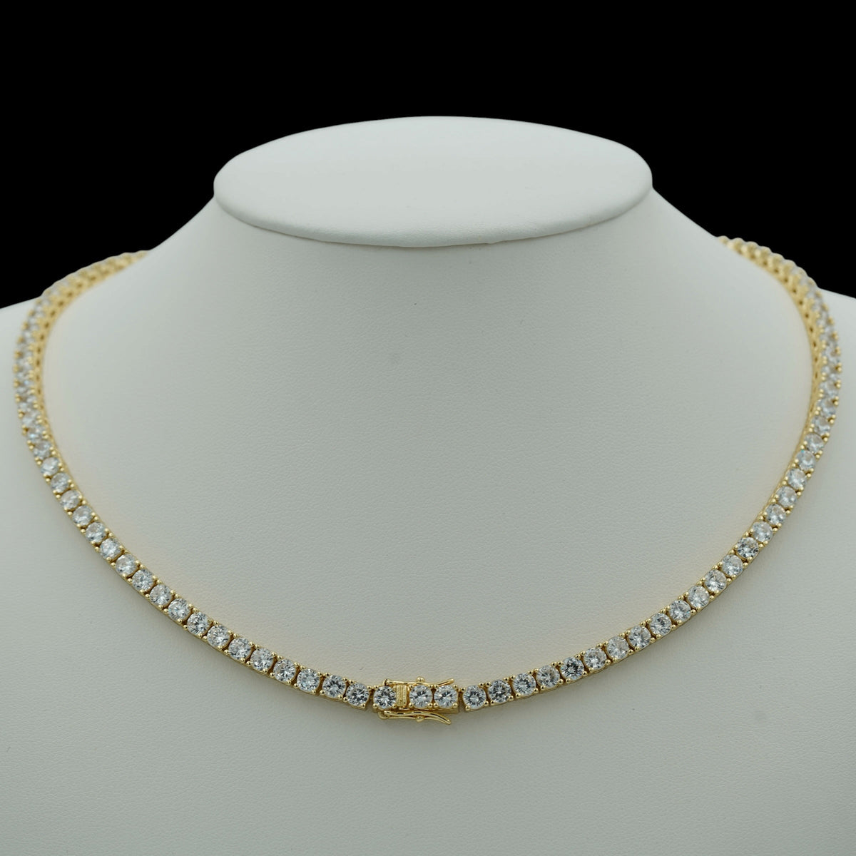 Colier Tennis 4mm Placat cu Aur 18K