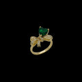 Inel Bound by Love Green Placat cu Aur 18K