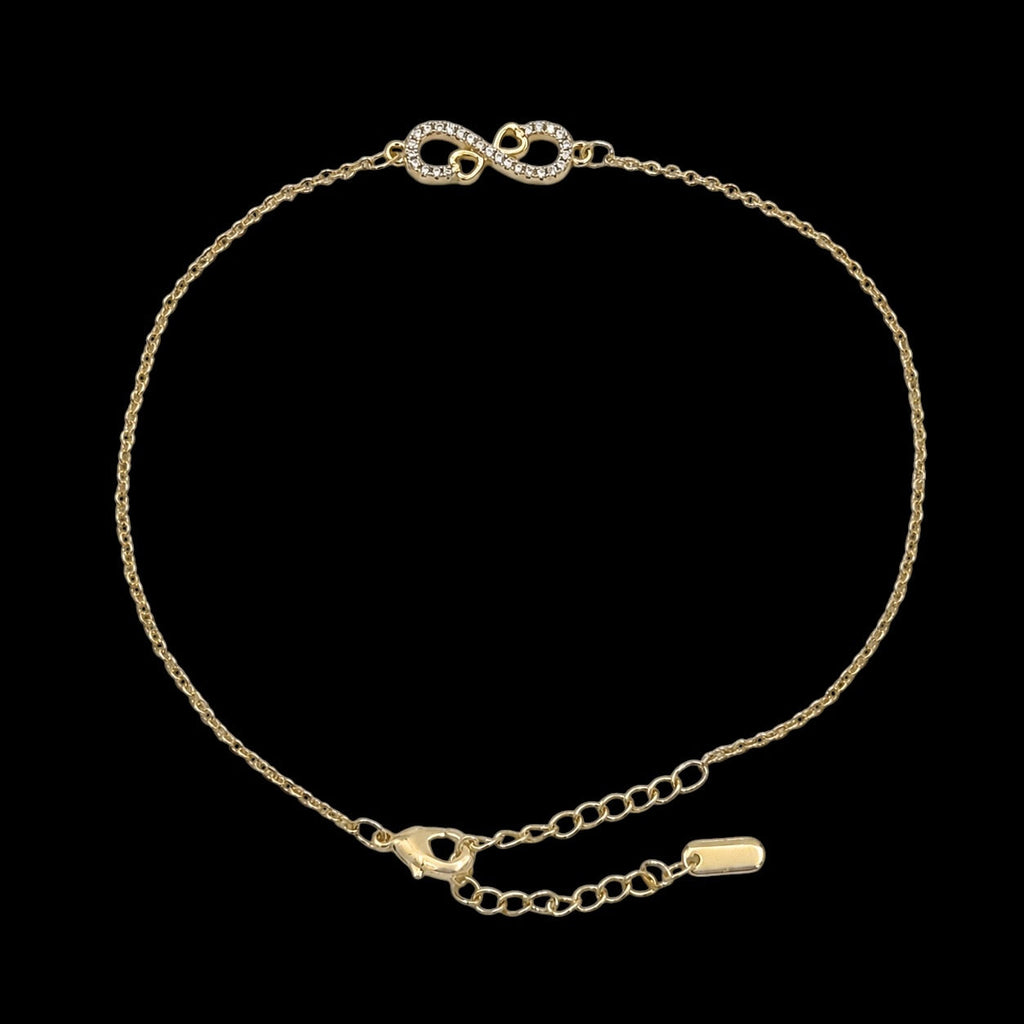 Bratara de picior Infinite Love Placata cu Aur 18K