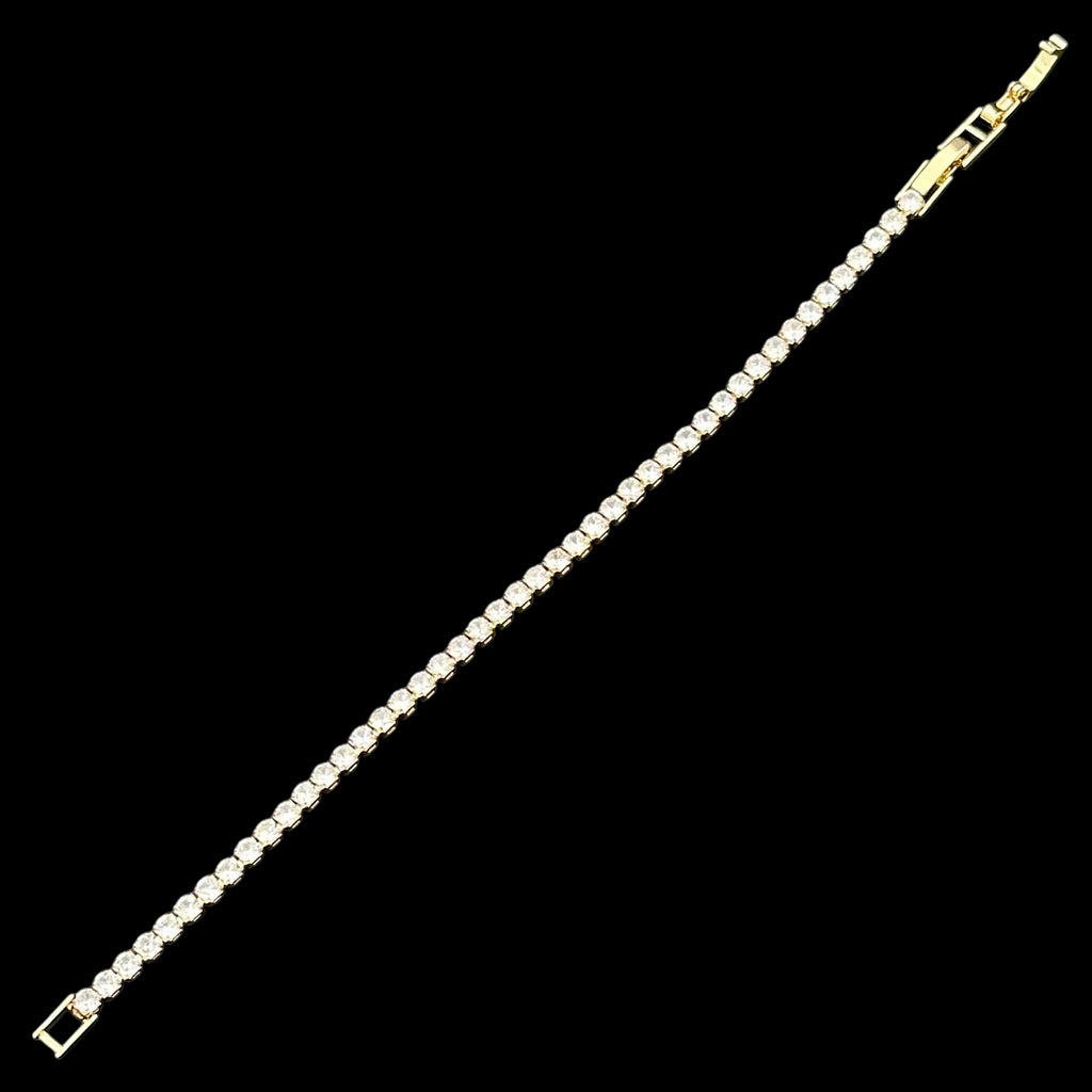 Brățară Tennis 3mm Placată cu Aur 18K