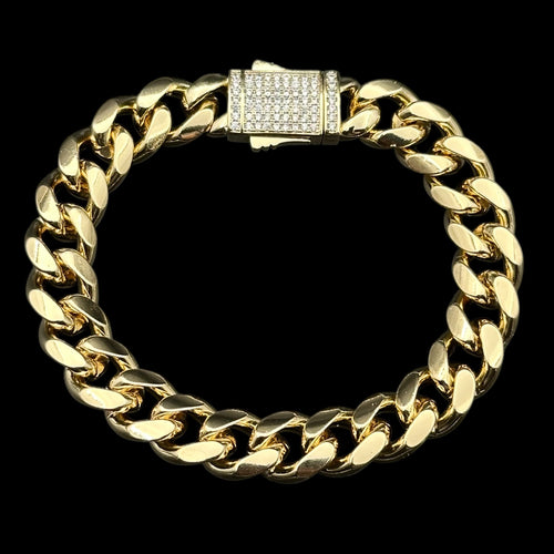 Brățară Cuban 10mm Placată cu Aur 18K