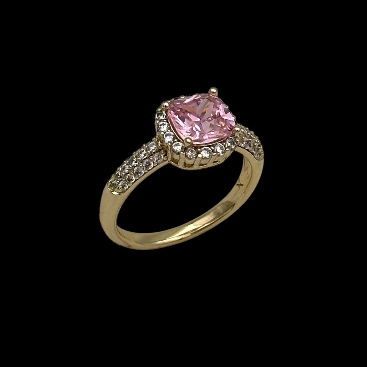 Inel Diamond Pink Placat cu Aur 18K