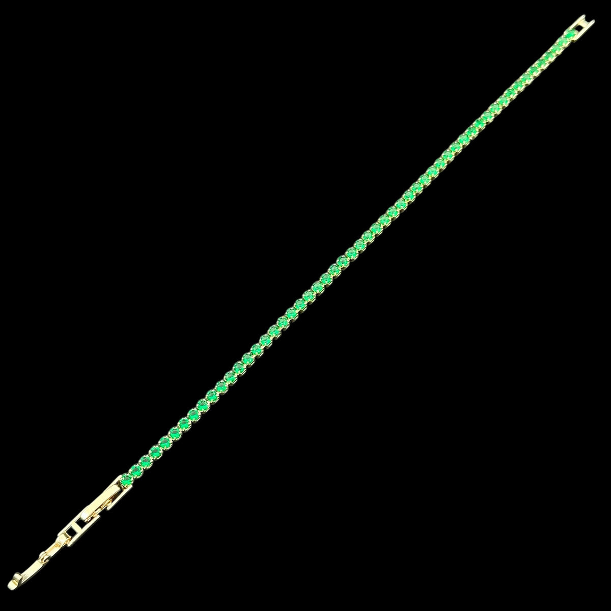 Brățară Tennis 3mm Green Placată cu Aur 18K