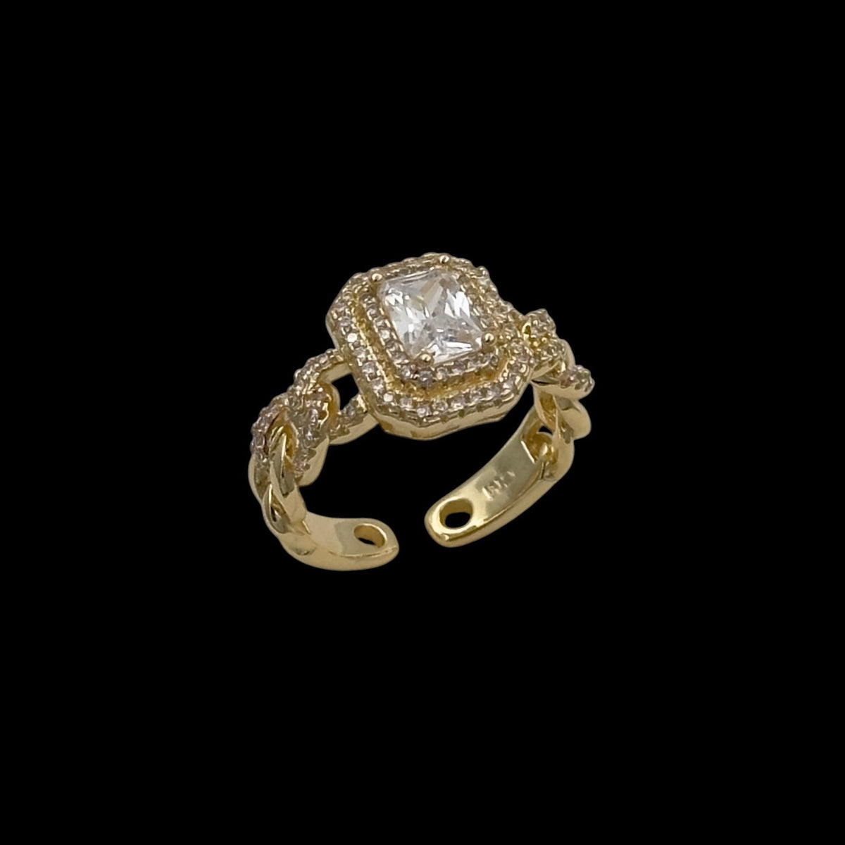 Inel reglabil Majestic Placat cu Aur 18K