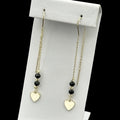 Cercei Onyx Heart Placați cu Aur 18K