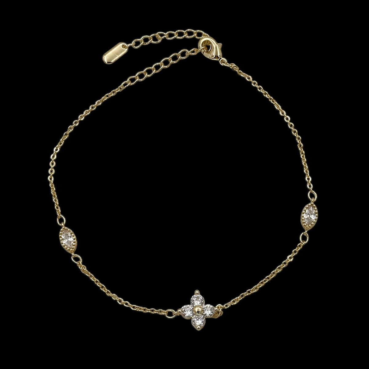 Bratara de picior Flower Placata cu Aur 18K