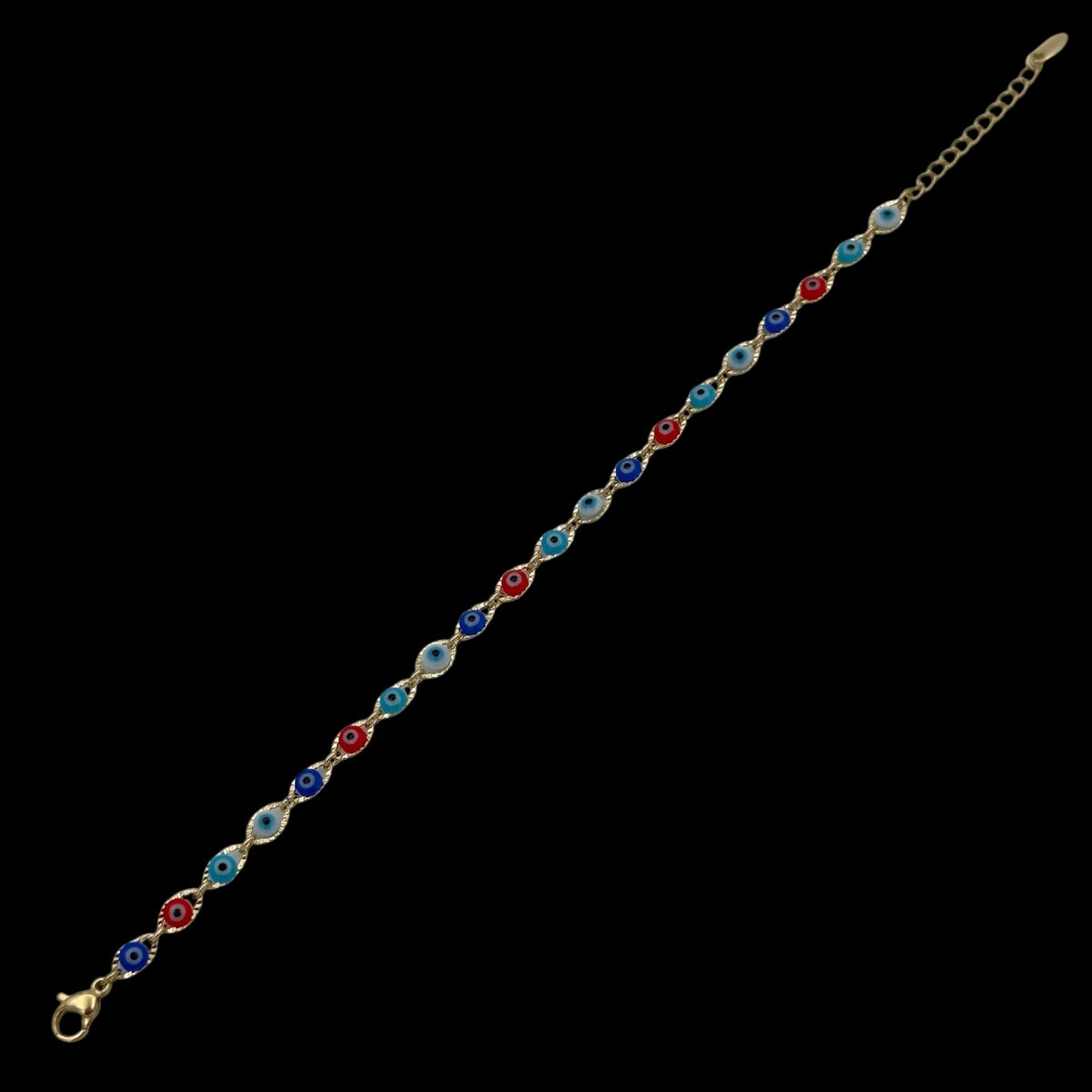 Bratara Evil Eye Multicolor Placata cu Aur 18K