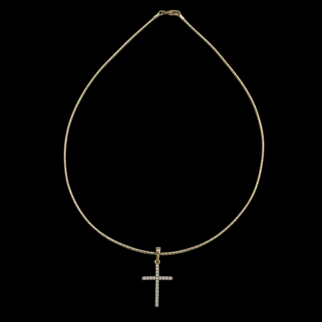 Colier Choker Cross Placat cu Aur 18K