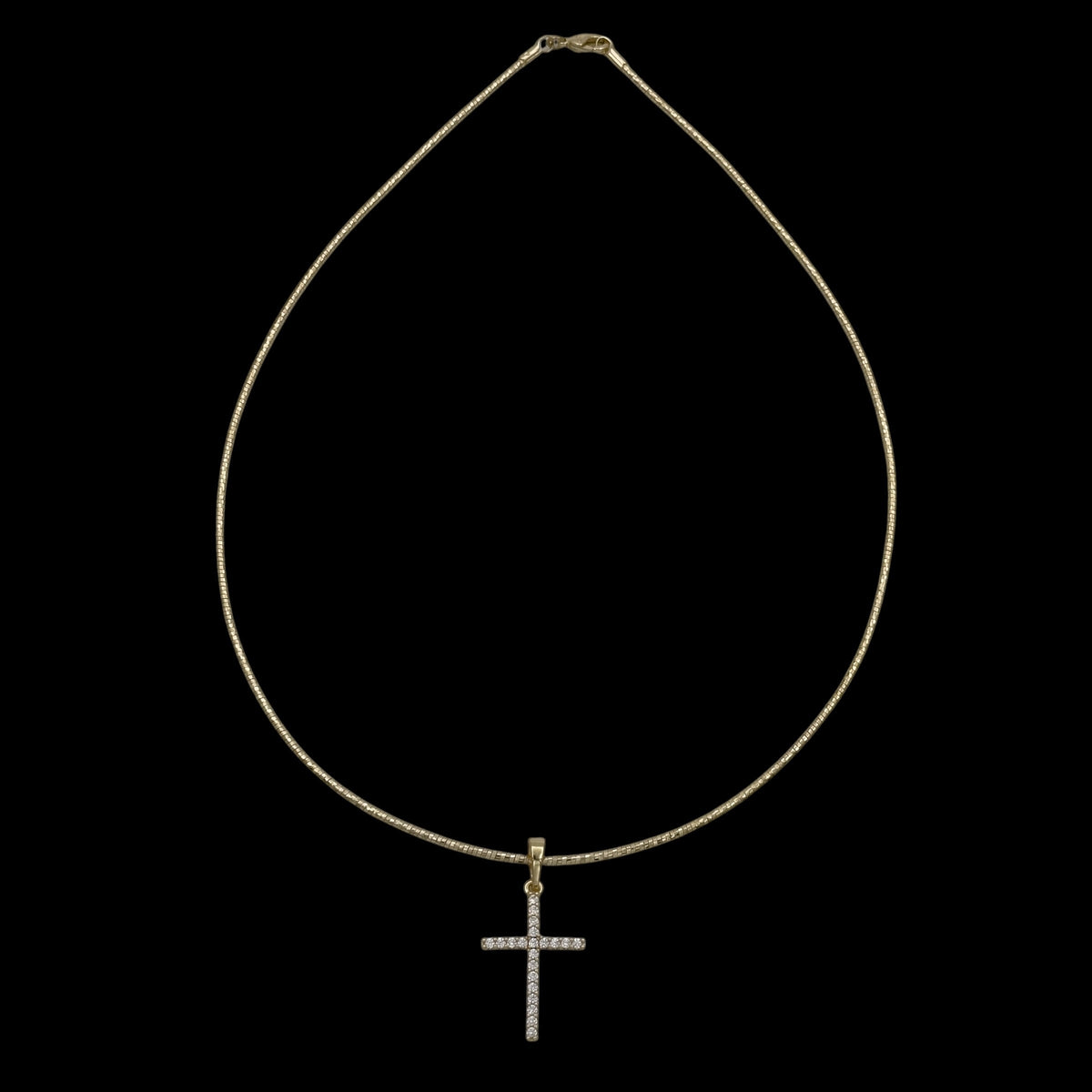 Colier Choker Cross Placat cu Aur 18K