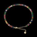 Bratara de picior Tennis 4mm Multicolor Placata cu Aur 18K